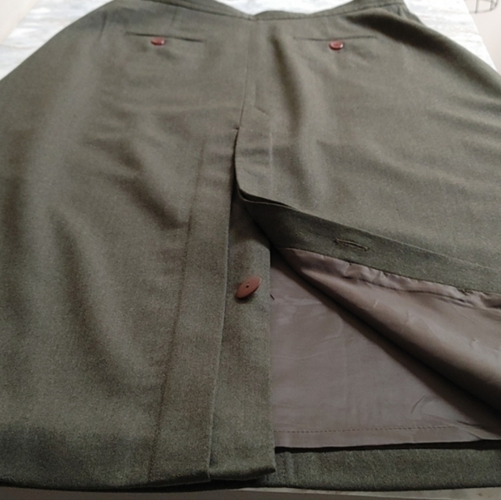 Vintage Talbots Long Green Fine Wool Riding Skirt 6 - Picture 11 of 17